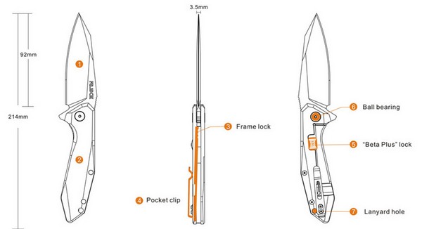 Ruike Knives P135-SF Beta Plus Lock Knife 3