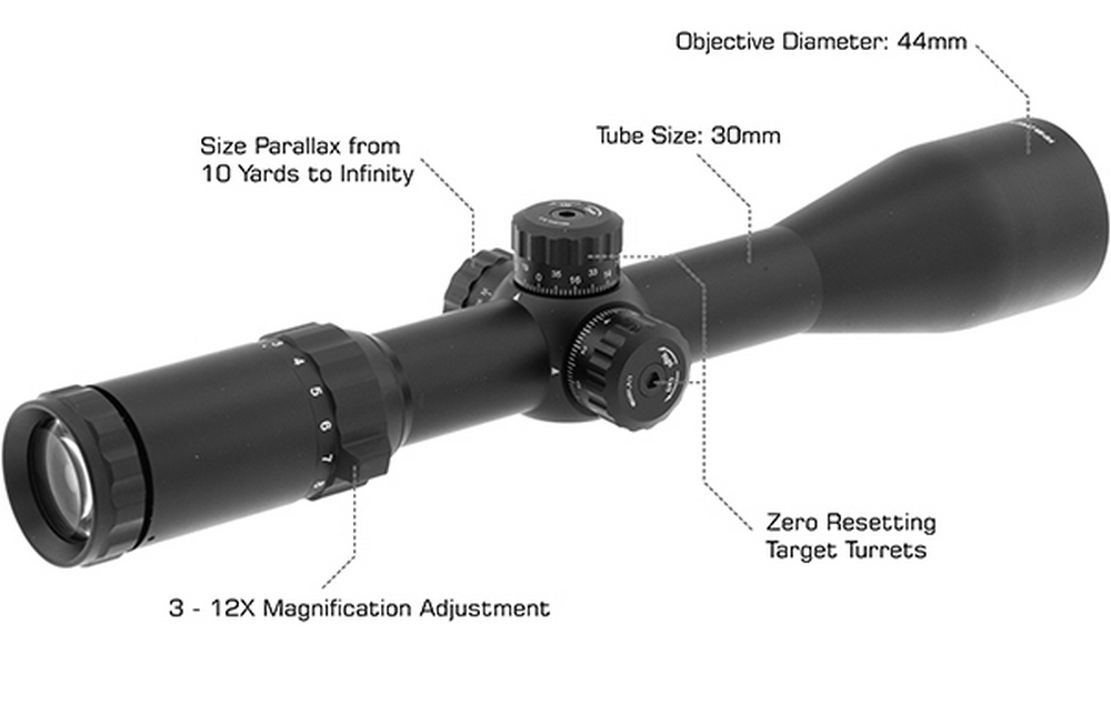 Leapers UTG Classic 3-12X44 30mm Mil-dot Scope SCP3-3124EAOW