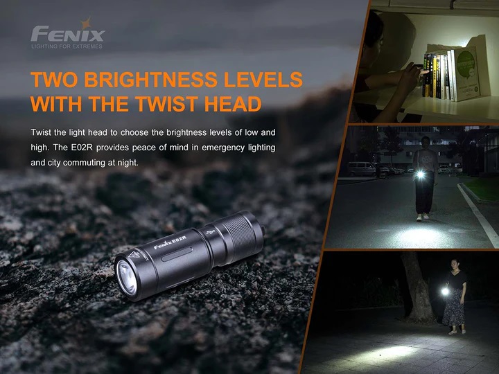 FENIX FLASHLIGHT E02R RECHARGEABLE EDC FLASHLIGHT