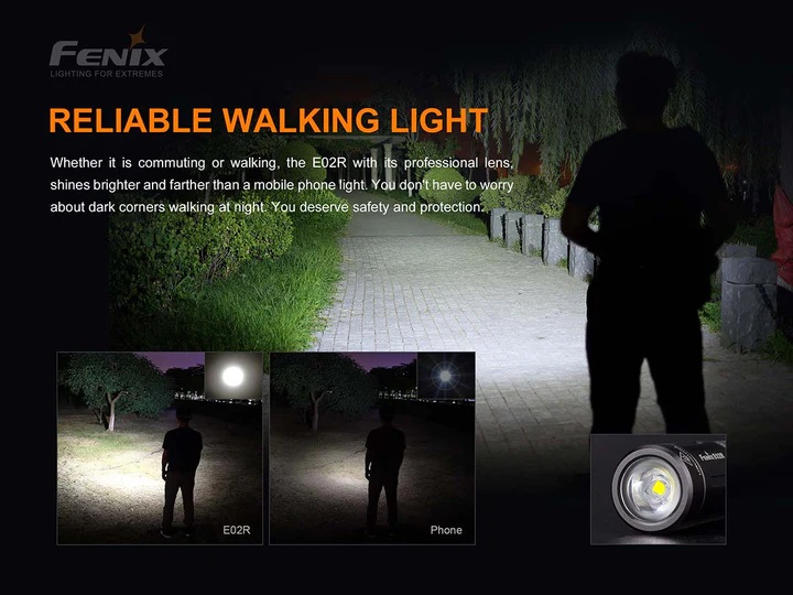 FENIX FLASHLIGHT E02R RECHARGEABLE EDC FLASHLIGHT