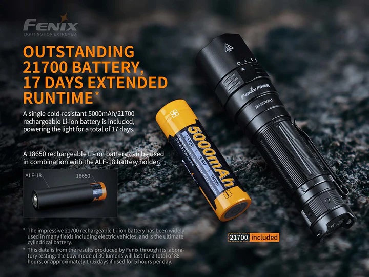 FENIX FLASHLIGHT PD40R V2.0 RECHARGEABLE FLASHLIGHT