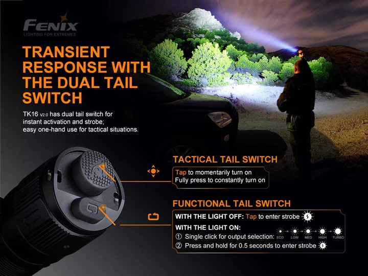 FENIX FLASHLIGHT TK16 V2.0 TACTICAL FLASHLIGHT