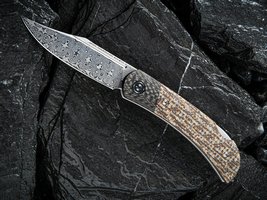 CIVIVI C914DS-2 DAMASCUS RUSTIC GENT G10 with CARBON FIBER BOLSTER HANDLES