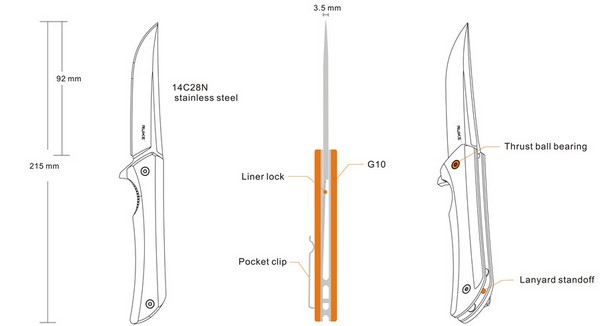 Ruike Knives P121-G Hussar Drop point knife 3