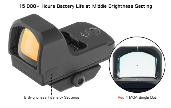 Leapers UTG OP3 Micro SL, Red 4.0 MOA Single Dot, Side Loading OP-RDM20C