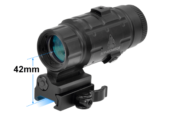 Leapers UTG 3X Magnifier with Flip-to-side QD Mount, W/E Adjustable SCP-MF3WEQS