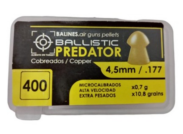 BALLISTIC AIR GUNS PELLETS PREDATOR 4.5mm 400's