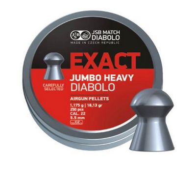 JSB DIABOLO JUMBO EXACT HEAVY PELLETS 5.5MM - 250 Pieces 