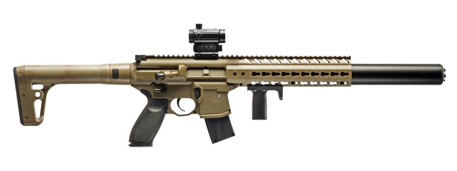 SIG SAUER MCX 4.5mm 30RD PELLET GUN, RED DOT FDE